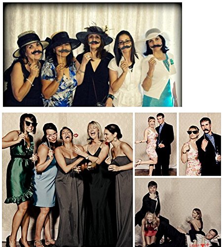 JZK® 58 tlg Foto requisiten verkleidung accessoires masken schnurrbart lippen brille krawatte tabakspfeife hüte bärte photobooth photo booth props zubehör set kit für neujahr hochzeit geburtstag party abschlussfeier etc. (versand ort Deutschland) - 3