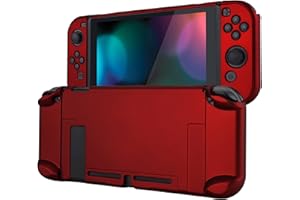 eXtremeRate PlayVital Cover Custodia Protettiva per Nintendo Switch, Copertura Rigida Case Separabile Accessori per Joycon Controller Console, Rosso Scarlatto