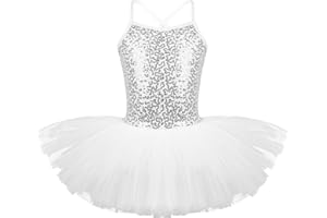 CHICTRY Girl's Ballerinas Sequined Ballet Dance Dress Fancy Party Tutu Leotard Skirt Costume