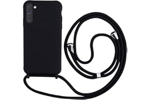 MEVIS MEIVS Funda Compatible con Samsung Galaxy Note 10, Ajustable Collar Correa de Cuello CordónCarcasa de Silicona-Negro
