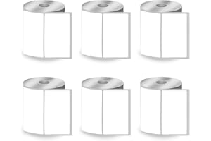 BETCKEY - 102mm x 51mm(4 in x 2 in) Barcode Shipping & Multipurpose Thermal Labels, 750 Perforated Labels per Roll Compatible with Zebra & More Printers [6 Roll/4500 Labels]