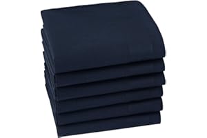 HOULIFE Mens Handkerchiefs - Ladies Handkerchief, Solid Colour Hankerchiefs, 100% 60S Cotton Soft Hankies for Dad Grandad Women Wedding, 40x40cm/16x16’’, 6/12 Pieces