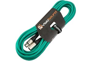 VisioSound Male to Female XLR Mic Lead/Balanced Microphone/Mic Patch Cable / 7 Colours 10m Green