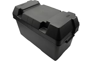 SECURE FIX DIRECT Leisure Battery Box with Black Straps (Caravan Boat Motorhome Car Accessories)