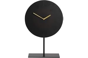 ‎LIGHT & LIVING Light & Living Uhr auf Fuß Waiwo - Schwarz/Gold - 30x10x45,5cm - Rund - Metall - Standuhr - Tisch Uhr Weihnachtsdekoration - Geschenk für sie