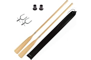 John Paddle Set : 1 paire (2 pièces) de gouvernes, 1 paire (2 pièces) de dollars en acier inoxydable et 1 paire (2 pièces) de manchettes avec sac de rame.