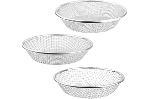 DASIAUTOEM Trädgårdssil Rostfritt Stål Rund 30 cm, Förpackning med 3 Trädgårdsverktyg, Trädgårdssil med 3 Hålstorlekar, Metallrund Sil Kompostsil för Sand, Frön, Jord, Kompost, Stenar, Ogräs