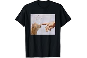 FUNNYCATS Creación del Gato - Camiseta de Gatos Graciosa Camiseta