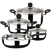 Magefesa - Practika kitchen set, 7 pieces, made of stainless steel, its diffuser base ensures heat distribution, induction, e