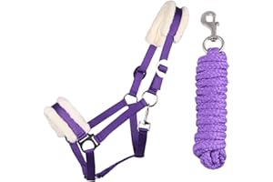 ARBO-INOX Halfter-Set Starter mit Kunstfell Halfter und Führstrick (SHETTY, LILA)