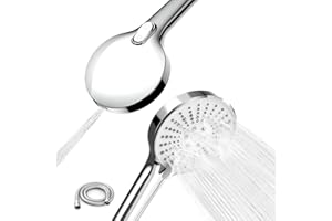 NEWENTOR Słuchawka prysznicowa oszczędzająca wodę z wężem 1,5 m (srebrna)