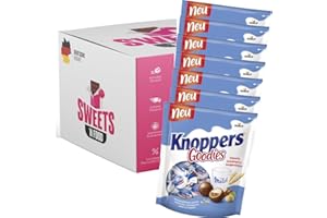 SWEETS´N FOOD Knoppers Goodies Schokokugeln | Knusprige Waffel-Schoko-Haselnuss Kugeln | Knoppers Kugeln | Perfekter Snack für Zwischendurch (7x 180g)