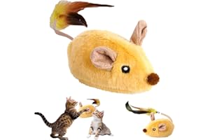 Ayizhiniu Magic Mouse Cat, Cat Toy Mouse, Interactive Toy for Cats, Cat Toy Mouse with Feather Tail, Applies to Cats Playing Toy Mouse
