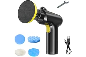 VISLONE Cordless Car Polisher - 3 Adjustable Speeds, Electric LED Work Light, 4000mAh Lithium Battery, 4 Polishing Pads, Buffer for Home Cleaning, Metal Waxing, Wood Polishing