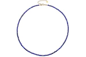 Edelsteinkette mit facettierten 4mm Perlen - echte Natursteine - Länge verstellbar - Heilstein Schutzstein Edelstein Collier Glücksbringer Talisman Geschenk