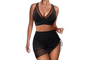 OKDANCE High Waisted Bikini Set Tummy Control Bikini Sets for Women, Push Up Bikinis 2 Piece Swimsuit, Adjustable Swimming Costumes for Grils