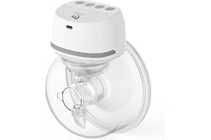 Milchpumpe Elektrisch Tragbar, Bellababy Milchpumpe Elektrische Geräuscharm und Schmerzlos,4 Modi und 6 Stufen Saugen,Tragbare Elektrische Milchpumpe, 24mm