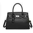 Women's Top Handle Satchel with Detachable Strap Ladies Designer Leather Crossbody Bag