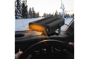 Gobesty Calentador de coche de 12 V, 150 W, calentador de coche móvil, encendedor de cigarrillos, giratorio 360°, ventilador de refrigeración 2 en 1 para coche, ventilador de aire caliente, ventilador