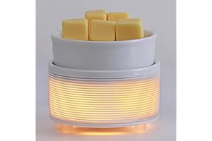 Geronland Wax Melt Burner Ceramic 3-in-1 Oil Burner Electric Candle Wax Warmer Burner Melter Fragrance Heating Plate for Scented Waxs Home Office Bedroom Aromatherapy Gift& Décor