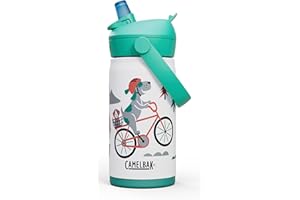 CAMELBAK THRIVE FS KIDS VSS 12OZ Trinkflasche Sport – vakuumisolierter Edelstahl – auslaufsicher – hält Wasser eiskalt – für kleine Abenteurer – Biking Dogs, Größe: OS