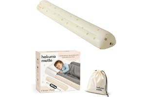 Hakuna Matte Uppblåsbar Sängskena, 180 cm, Grädde med Stjärnor