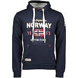 GEO NORWAY Guitre Men - Felpa da Uomo con Cappuccio e Tasca Canguro, con Logo in Stile Urbano – Maglione Confortevole Inverna