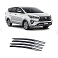 Empica Plastic Car Window Door Visor Rain Guard Side Wind Deflector Compatible with Toyota Innova Crysta (Set of 4)