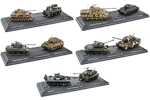 OPO 10 - Lot de 5 Coffrets de 2 Chars Militaires 1/72 : Panther Sherman Tiger M26 M41 Panzerjäger T34/76 (5T)