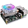 GeeekPi Raspberry Pi Low-profile CPU Cooler, Raspberry Pi Horizontal ICE Tower Cooler, RGB Cooling Fan with Raspberry Pi Heat