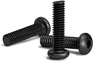 VEIKEN 200 viti nere M2,5 x 10 mm con testa rotonda esagonale per chiave a brugola. Lega di acciaio classe 12.9. Lunghezza: 10 mm. Testa a bottone ISO 7380. Acciaio temprato al carbonio ad alta durezza