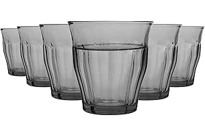 Duralex® Collection Le Picardie®|Verre à Eau,jus, Soda Couleur Gris 25 cl | Lot de 6 pièces | Verre Ultra résistant aux Rayures, Compatible Micro-Ondes et Lave-Vaisselle, Made in France