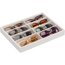 Lifewit Custodia Occhiali Rigida Con Cassetto – Porta Occhiali Da Sole E Gioielli, In Pelle PU Bianco Crema