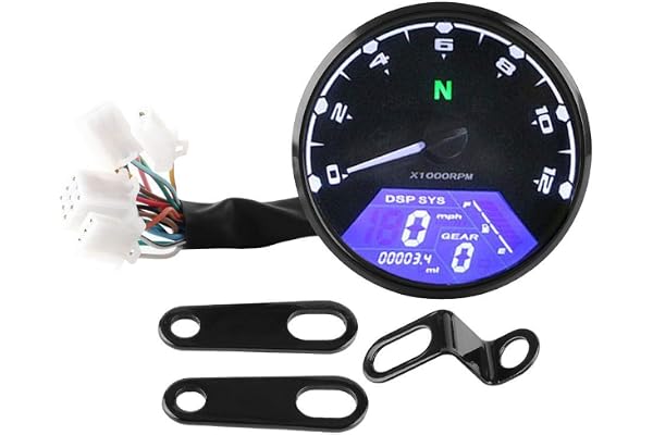 Tachymètre numérique compteur de vitesse compteur kilométrique 12000tr/min moto rétro-éclairage LED