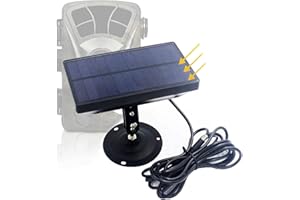 scosao Pannello Solare per Fotocamera Caccia DC 9V/2400mAh IP54 Impermeabile Caricatore Portatile Banca di Energia Solare Compatibile con telecamere da caccia Fototrappola (9V)