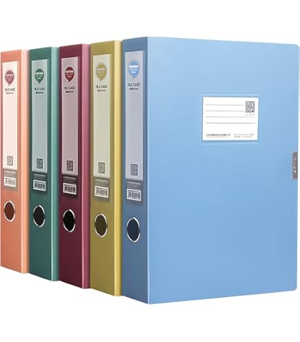 7 Archivadores A4 De Plástico Multicolor - 31x23.6x5.5 Cm, Con Etiquetas, Para Oficina O Casa