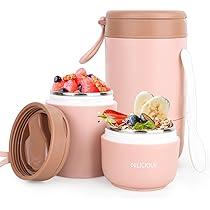 Set Tazze Yogurt Portatili - 560ml + 310ml, Doppio Strato Antiperso, Con Cucchiaio - Foto 9