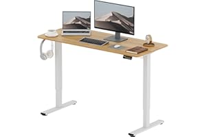 SANODESK FQ1 120x60cm Escritorio Elevable Eléctrico con Tablero, Standing Desk, Mesa Elevable para Computadora con Gancho, Cerradura para niños, Función de Memoria para Oficina y Hogar-Blanco Arce