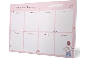 Grupo Erik Ana Marin Weekly Planner A4 | Spanish Calendar | Family Calendar | 54 Tear Off Pages | Desk Calendar | Organiser Planner | Spanish Gifts