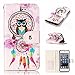 Produktbild Nancen Wallet Case Tasche Hülle für Apple iPod Touch 5 / Touch 6 (4 Zoll) Flip Schutzhülle Zubehör Lederhülle mit Silikon Back Cover PU Leder Handytasche im Bookstyle Stand Funktion, Magnet Schnalle , Eule Farbe Windspiele Muster Flip Funktion Kartenfächer Etui Schale ,Schütze Dein Telefon