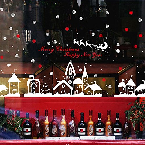 Jecxep - Adhesivo mural (vinilo, 89,9 x 59,9 cm), diseño con motivos navideños