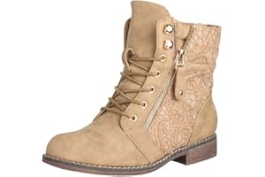 Elara Bottines Femme Bottes de Travail Chunkyrayan