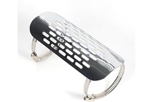 Fuworance Motorcycle Exhaust Muffler Pipe Heat Shield Cover Guard for Harley Silver Metal Universal