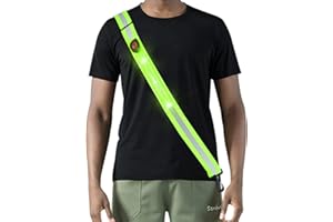 ZeYou LED Ceinture Réfléchissante Rechargeable, Ceinture de Course Réfléchissante,Bande Réfléchissante Sécurité,Ceinture de Sécurité Lumineux, pour Nuit Sécurité,Jogging,Running Cyclisme