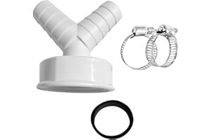 Generisch Doppelanschluss für Waschmaschine, Spülmaschine 1 1/2 Zoll Ablaufadapter für Spülmaschine und Waschmaschine Y-Adapter für Schlauch mit Zulaufanschluss von 19-24 mm und Ablauf DN 40