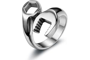 OIDEA Anillo para hombre de acero inoxidable plateado, tamaño a elegir Plata 27