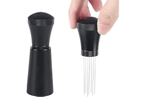 KBRAKSI WDT Tool Espresso Distributeur Café Outil WDT Distributeur d'aiguilles à Café Accessoires pour outils de distribution de café WDT Outil de distribution d'expresso 7+3 Aiguilles Noir