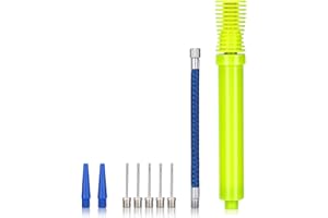 Alyvisun Pompe à Ballon Bidirectionnelle, Kit de Pompe Ballon Portable, Pompe à Main avec Aiguille et Tuyau d'extension pour Basket-ball, Volleyball, Ballon, Tube en alliage d'aluminium durable