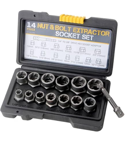 KOOPOOL 13-teiliges Schlagschrauber-Set – Schrauben- Und Mutternentferner, 3/8" Antrieb, Chrom-Molybdän-Stahl