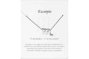 ONLY FAITH Collar Signo Zodiaco Acero Inoxidable hermosa Tarjeta Significado Signo Zodiacal Colgante Horóscopo Para mujer Regalo Cumpleaños